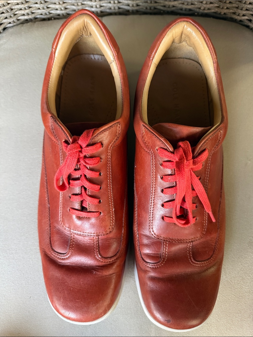 Cole Haan Air Conner Leather Brown/Orange laces Low-Top Sneakers Men’s